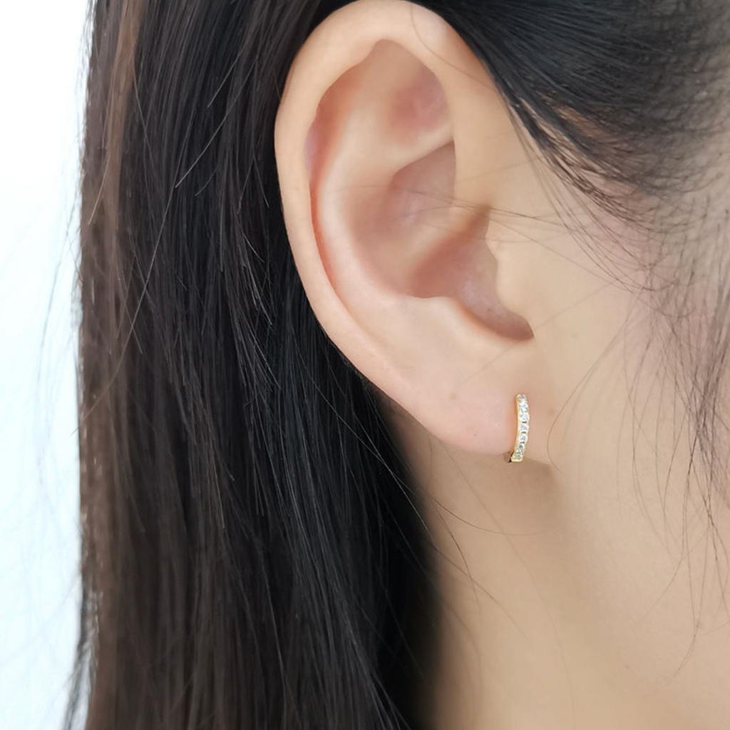 Classic Pavé Huggie Hoops