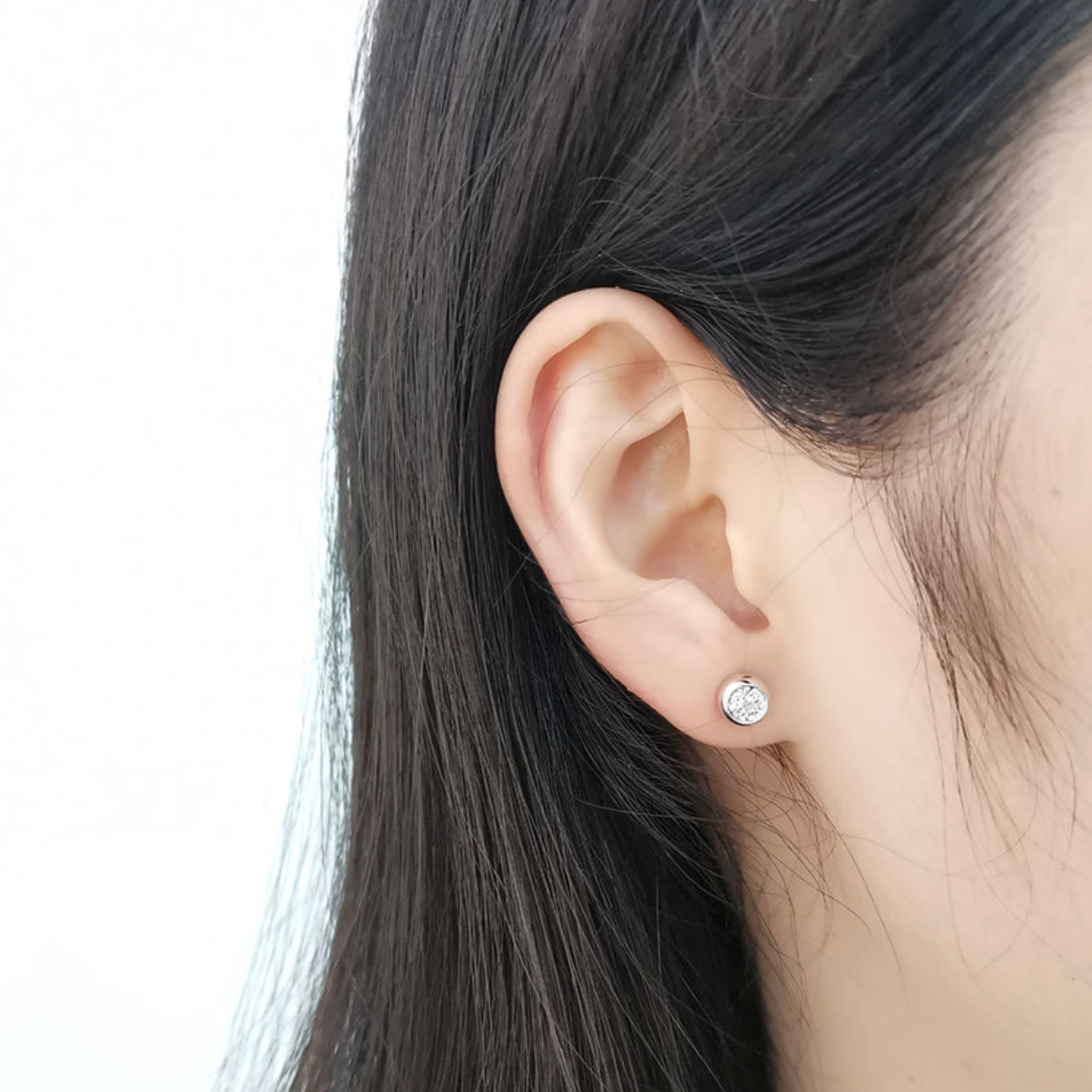 Aura Bezel Solitaire Studs