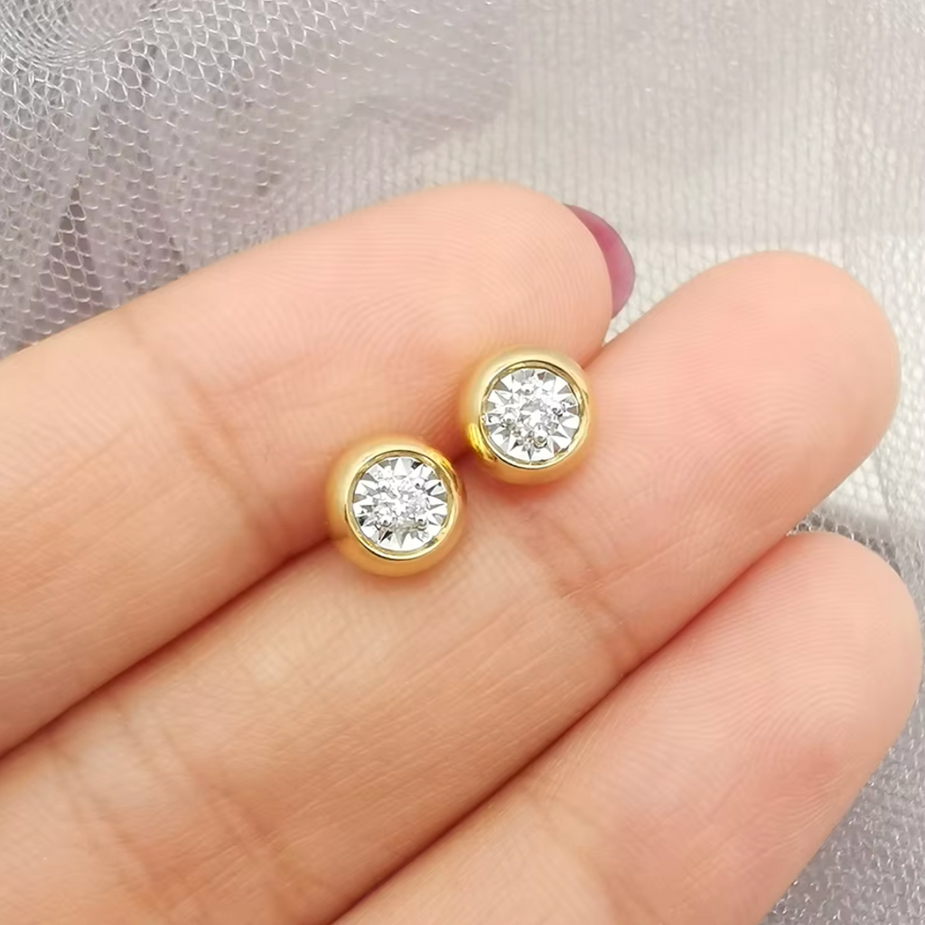 Aura Bezel Solitaire Studs