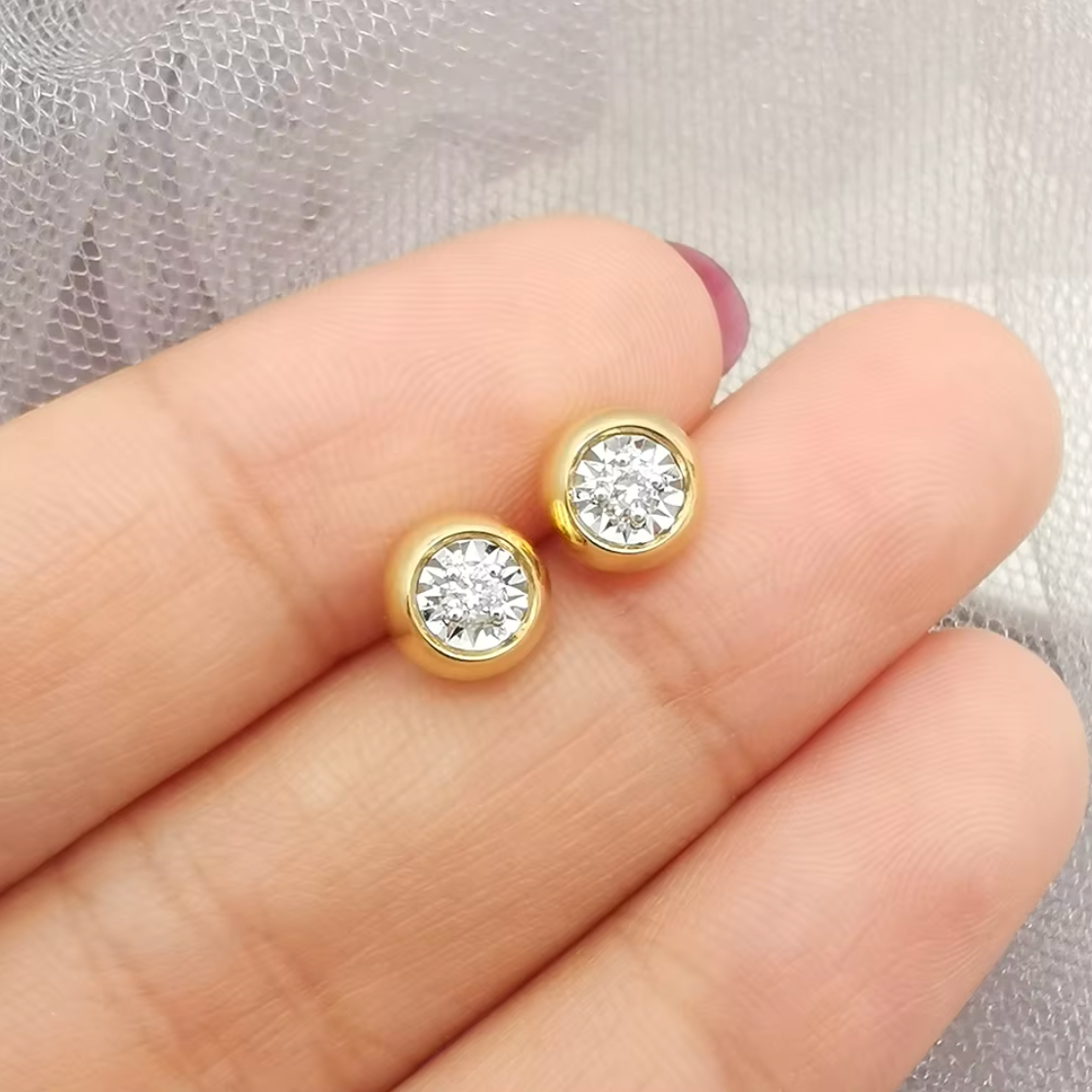 Aura Bezel Solitaire Studs
