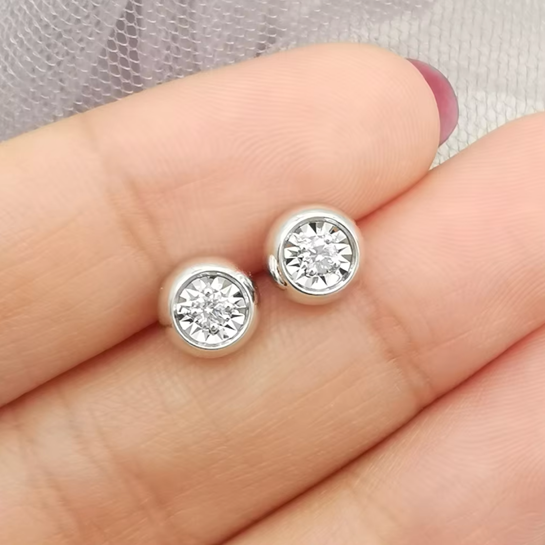 Aura Bezel Solitaire Studs