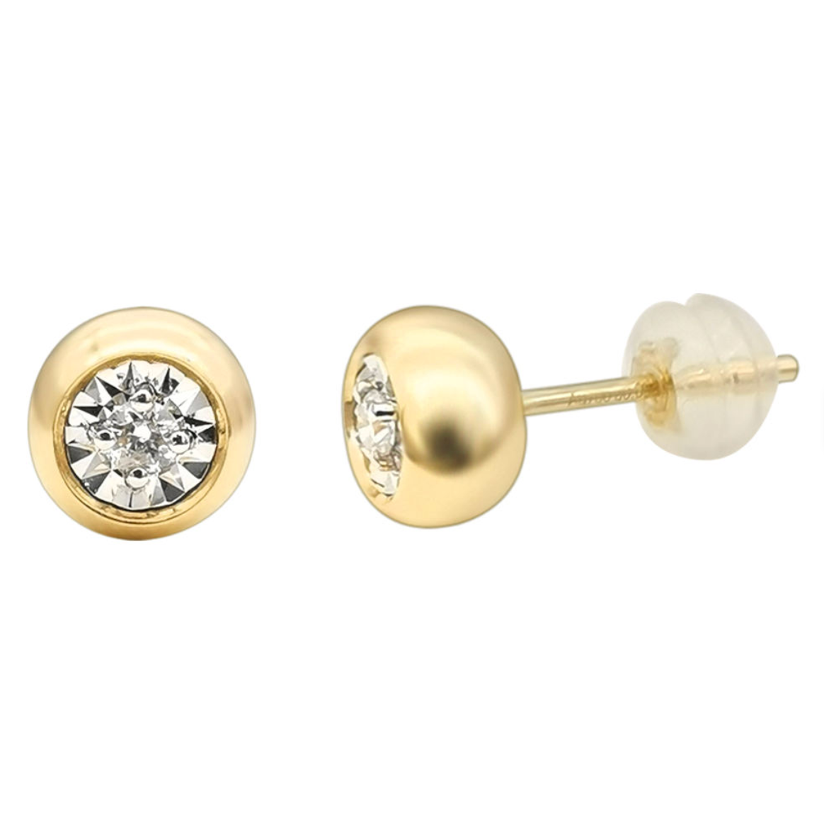 Aura Bezel Solitaire Studs