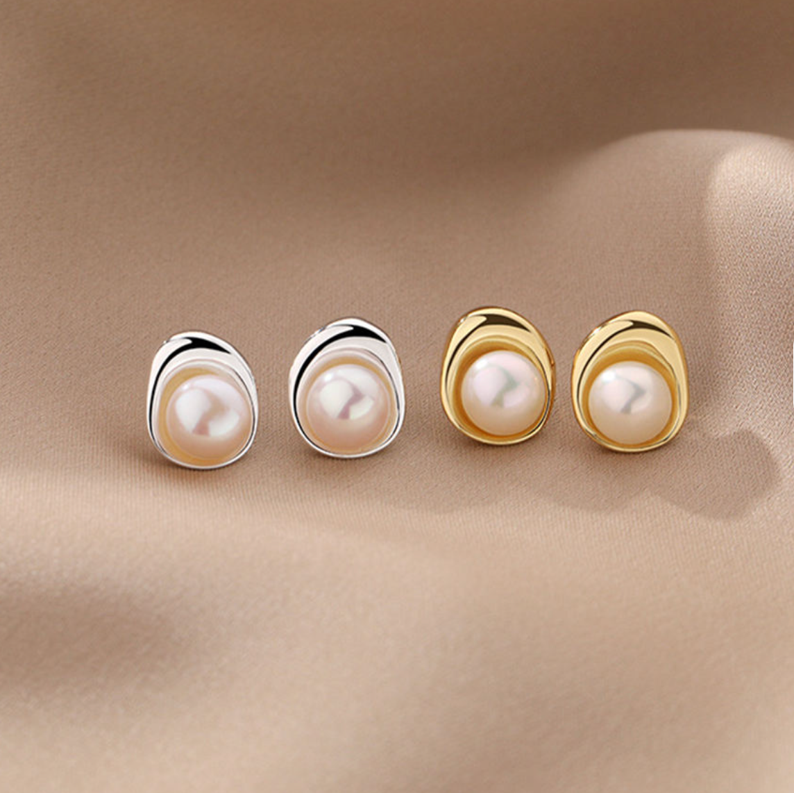 The Athena Organic Pearl Studs